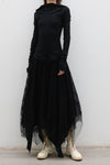 Marc Le Bihan lace embroidered skirt 2596 series plant dyeing France MLB-2596-HEILS black lace embroidery